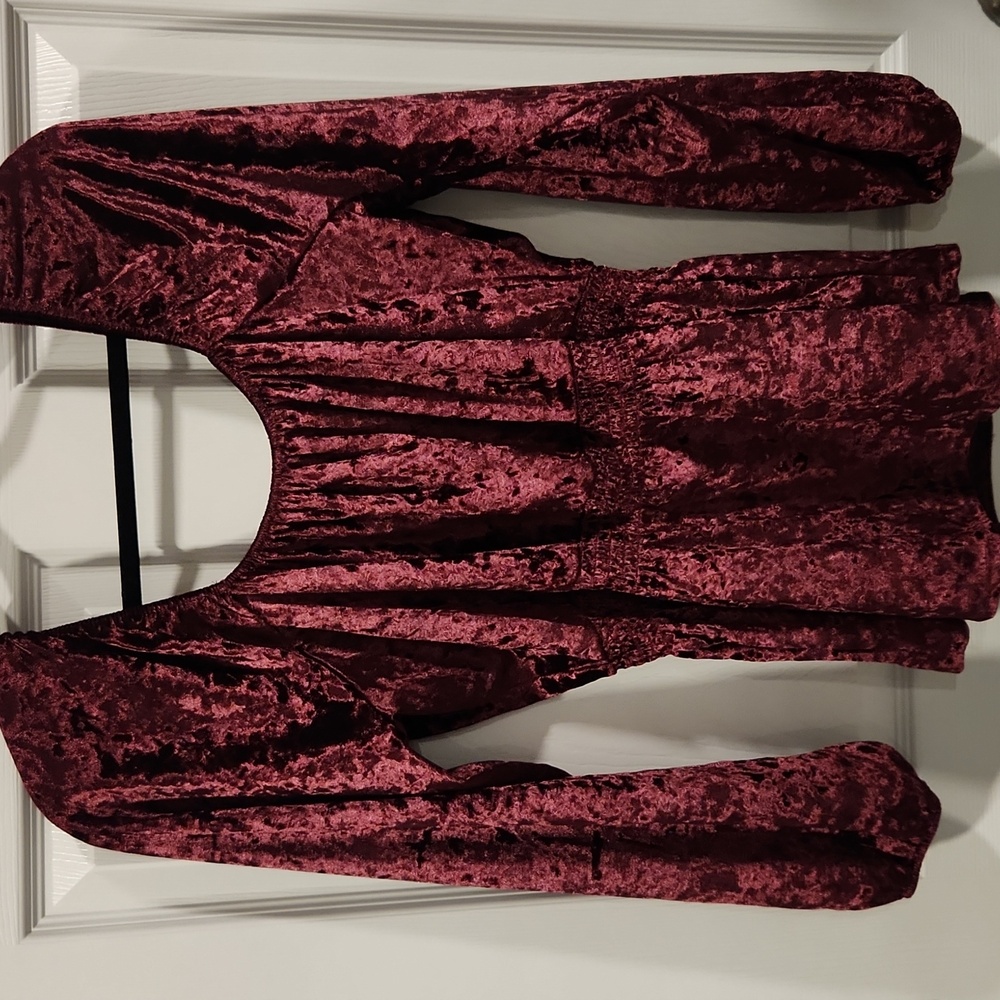 Maurices Velvet Wine Blouse - Picture 6 of 7